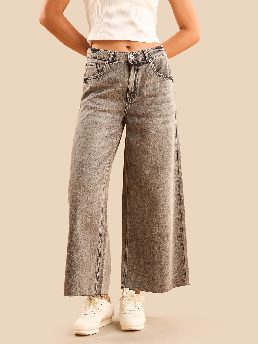Wide Leg Cropped Jeans