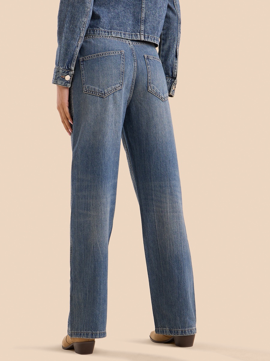 Embellished Straight Fit Jeans