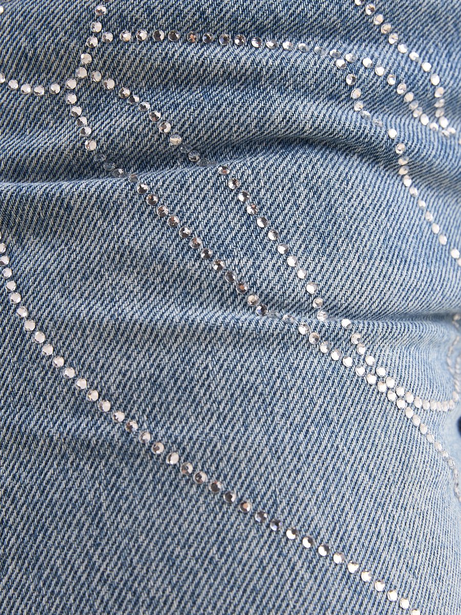 Bow Embellished Straight Fit Jeans