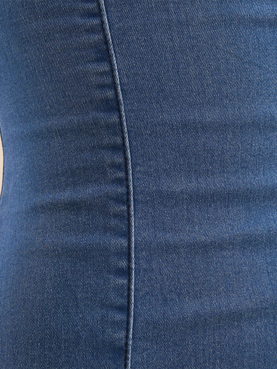 Plain Bodycon Sleeveless Denim Dress