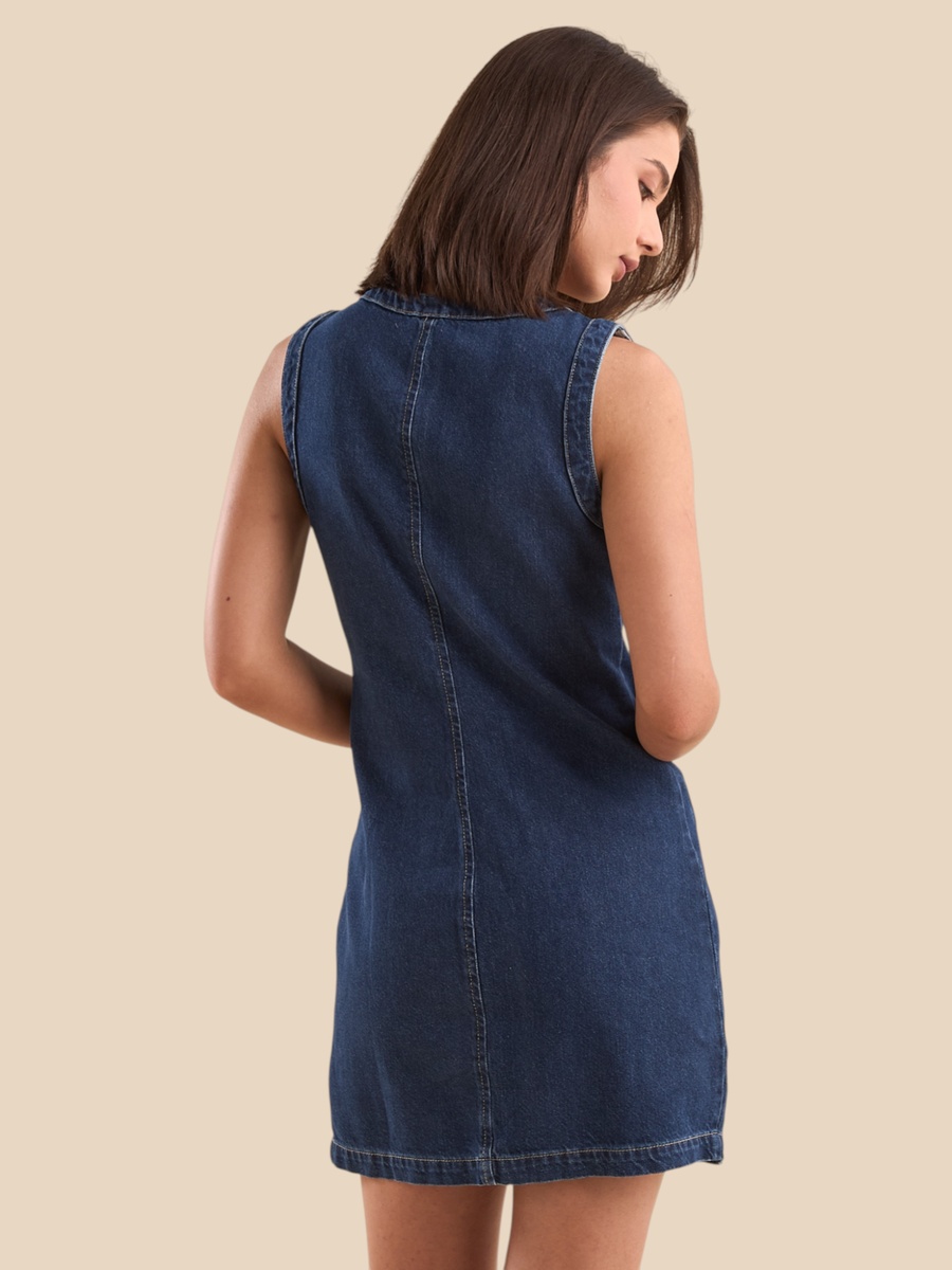 Sleeveless Denim Mini Dress