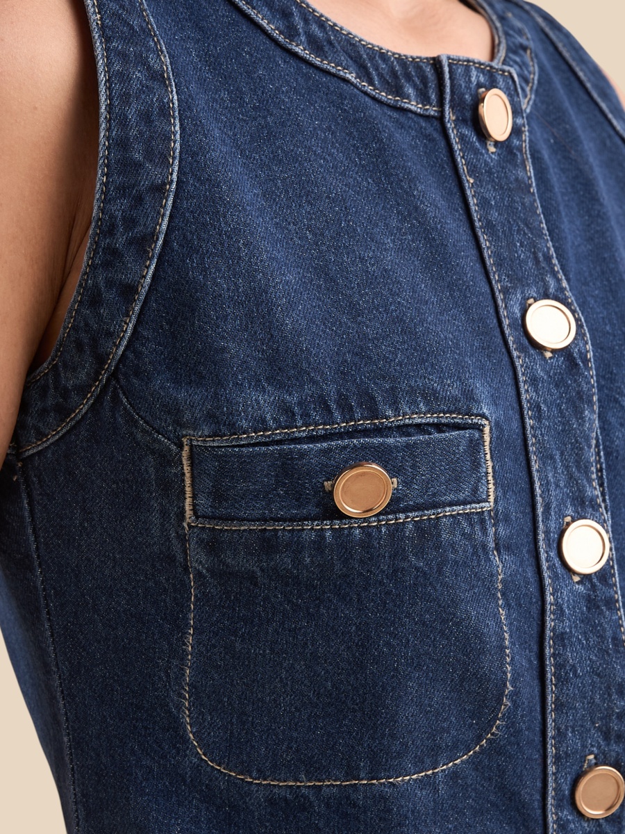 Sleeveless Denim Mini Dress