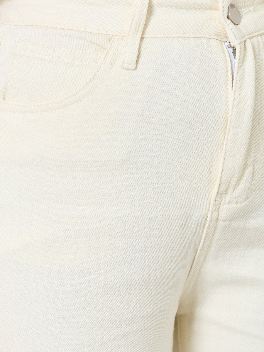 Off White Straight Leg Casual Jeans