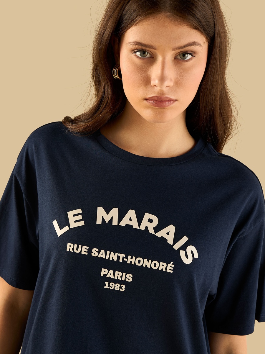 Typographic Print Oversized T-Shirt