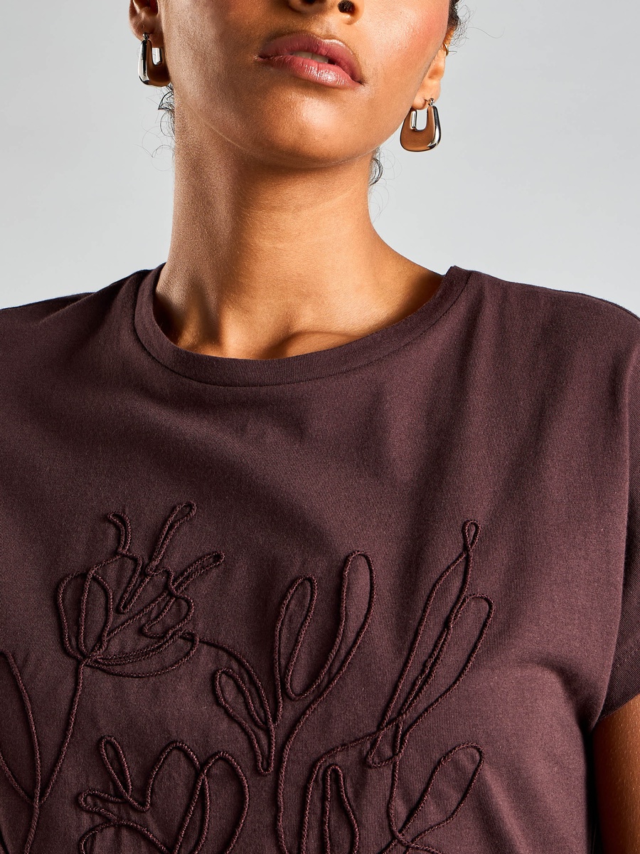 Cord Embroidered T-Shirt