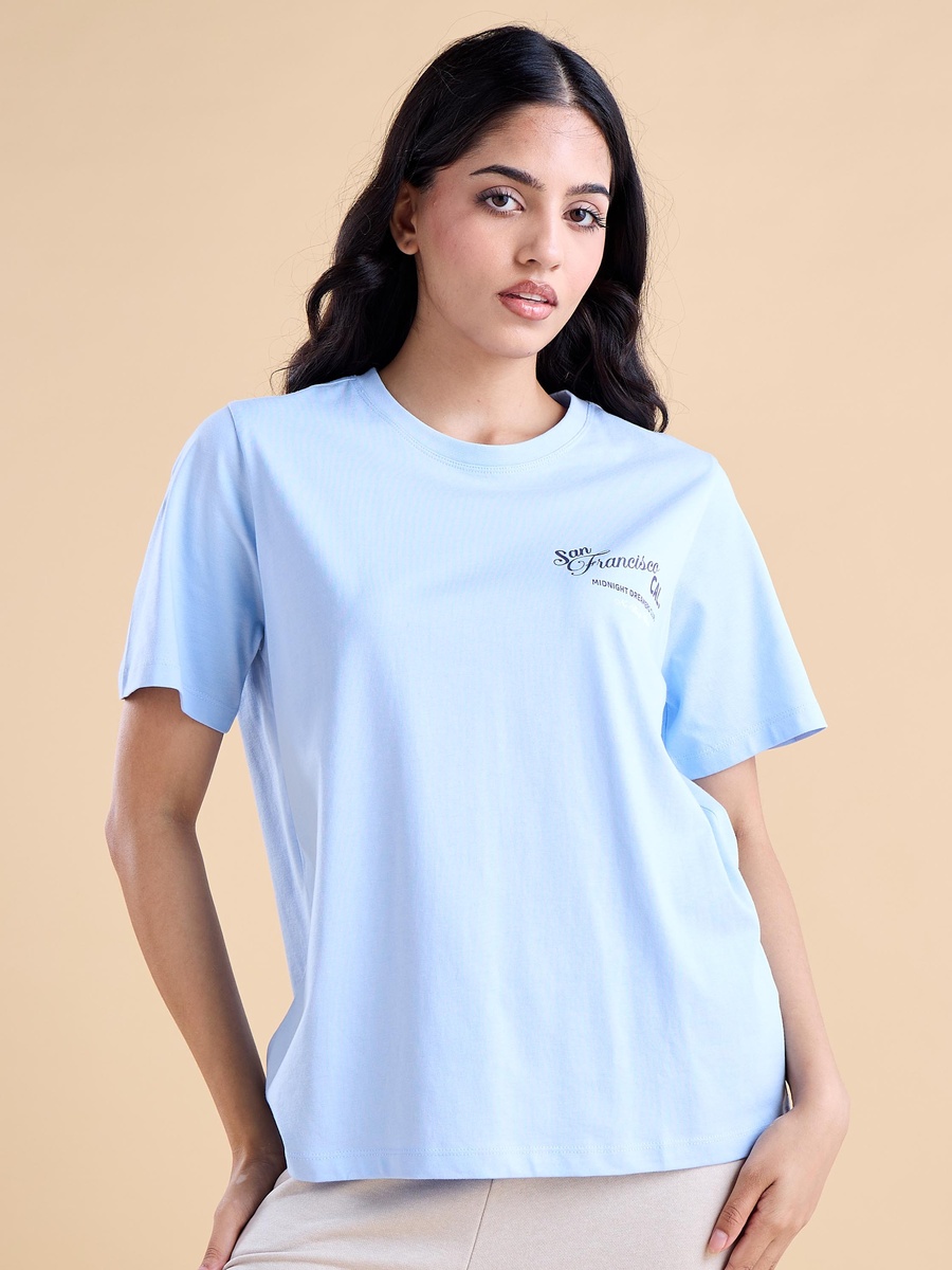 Typographic Print Cotton T-Shirt