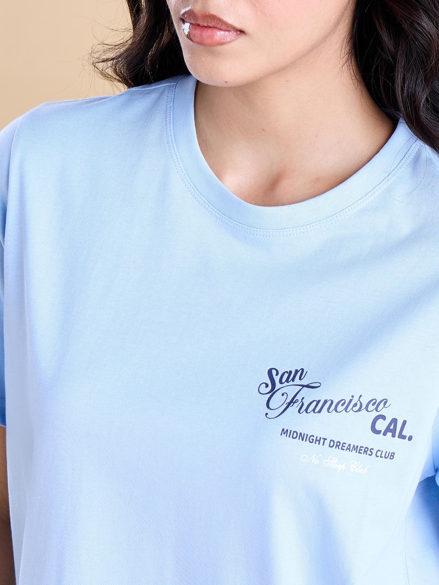 Typographic Print Cotton T-Shirt