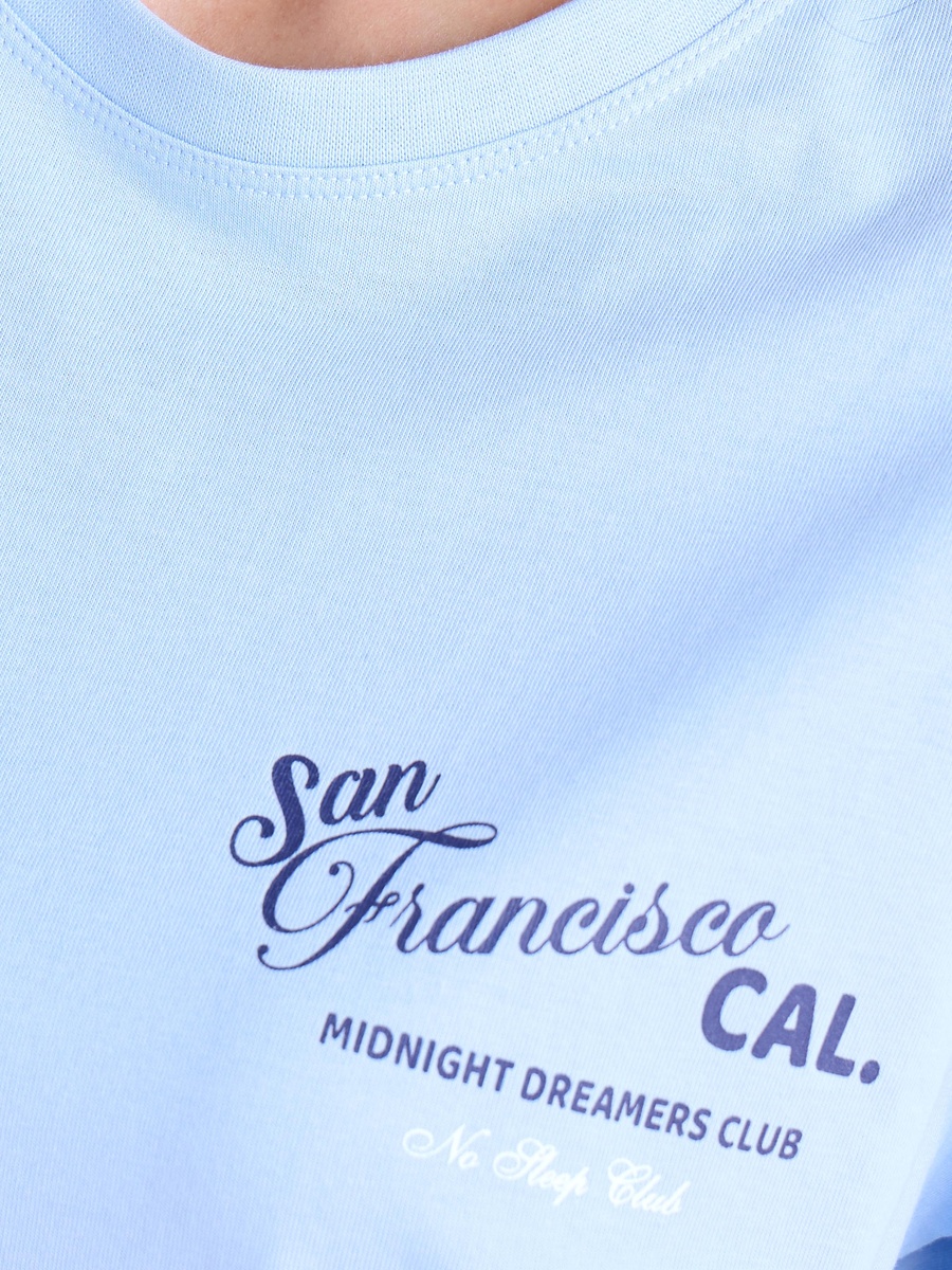 Typographic Print Cotton T-Shirt