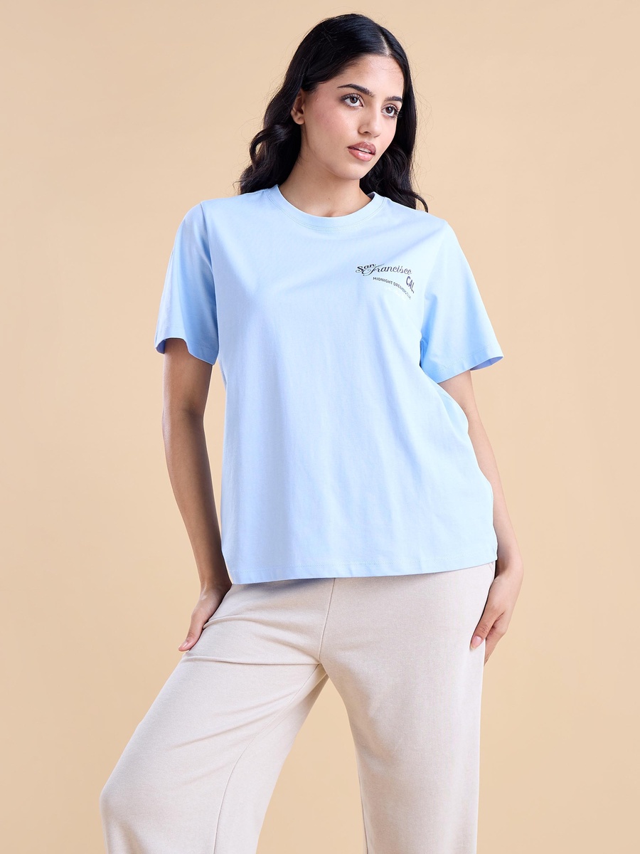 Typographic Print Cotton T-Shirt