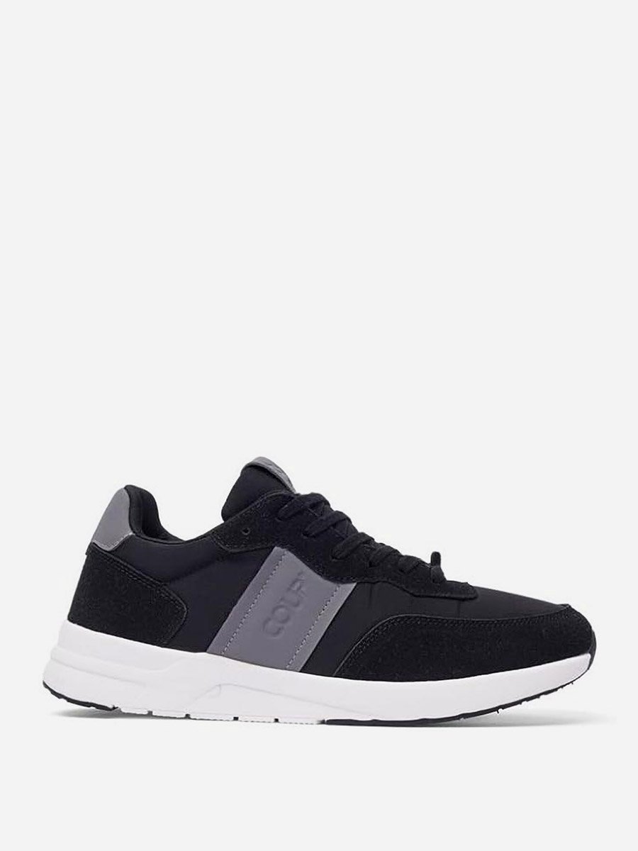 Men Contrast Panel Lace Up Shoes