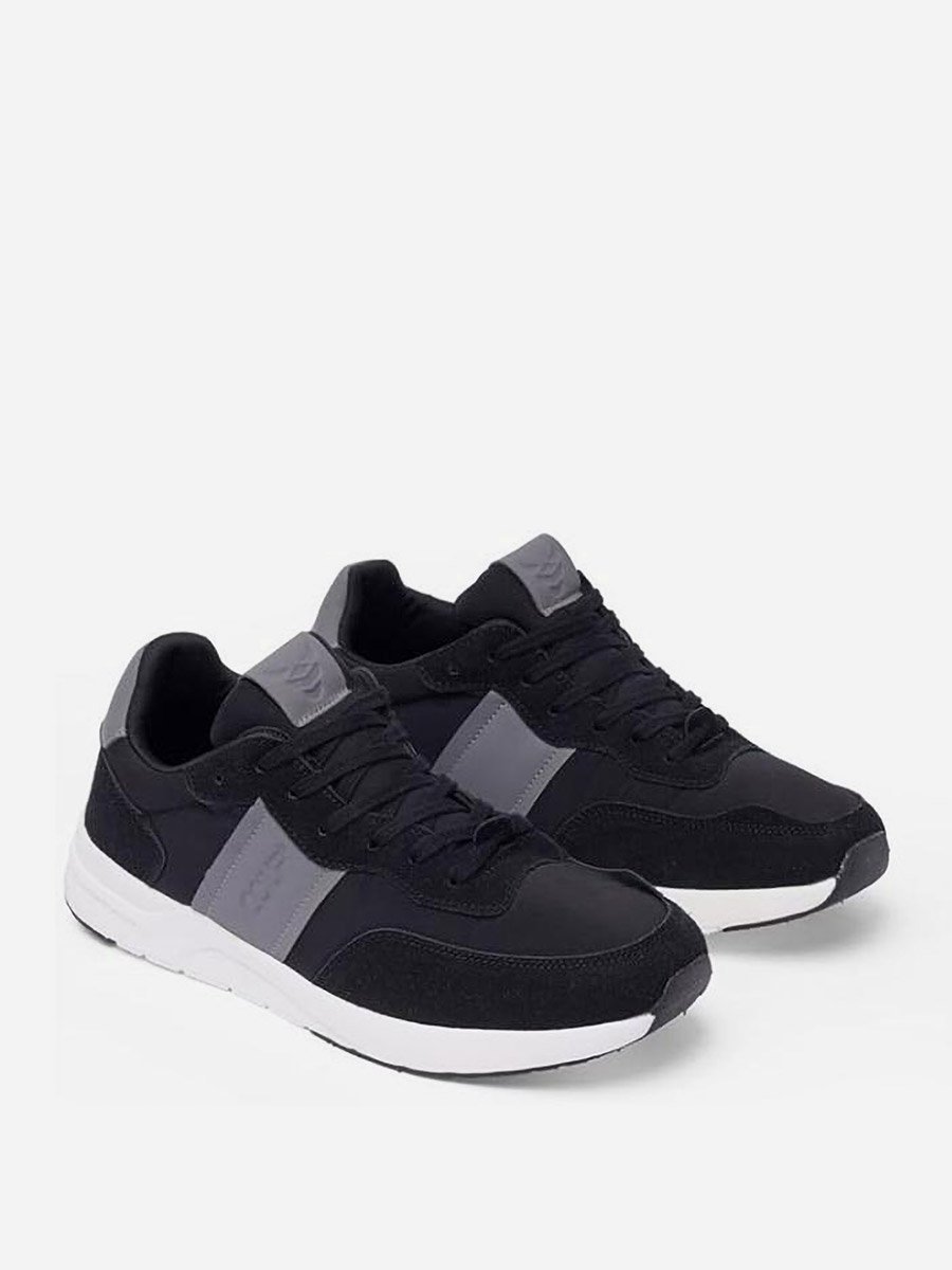 Men Contrast Panel Lace Up Shoes