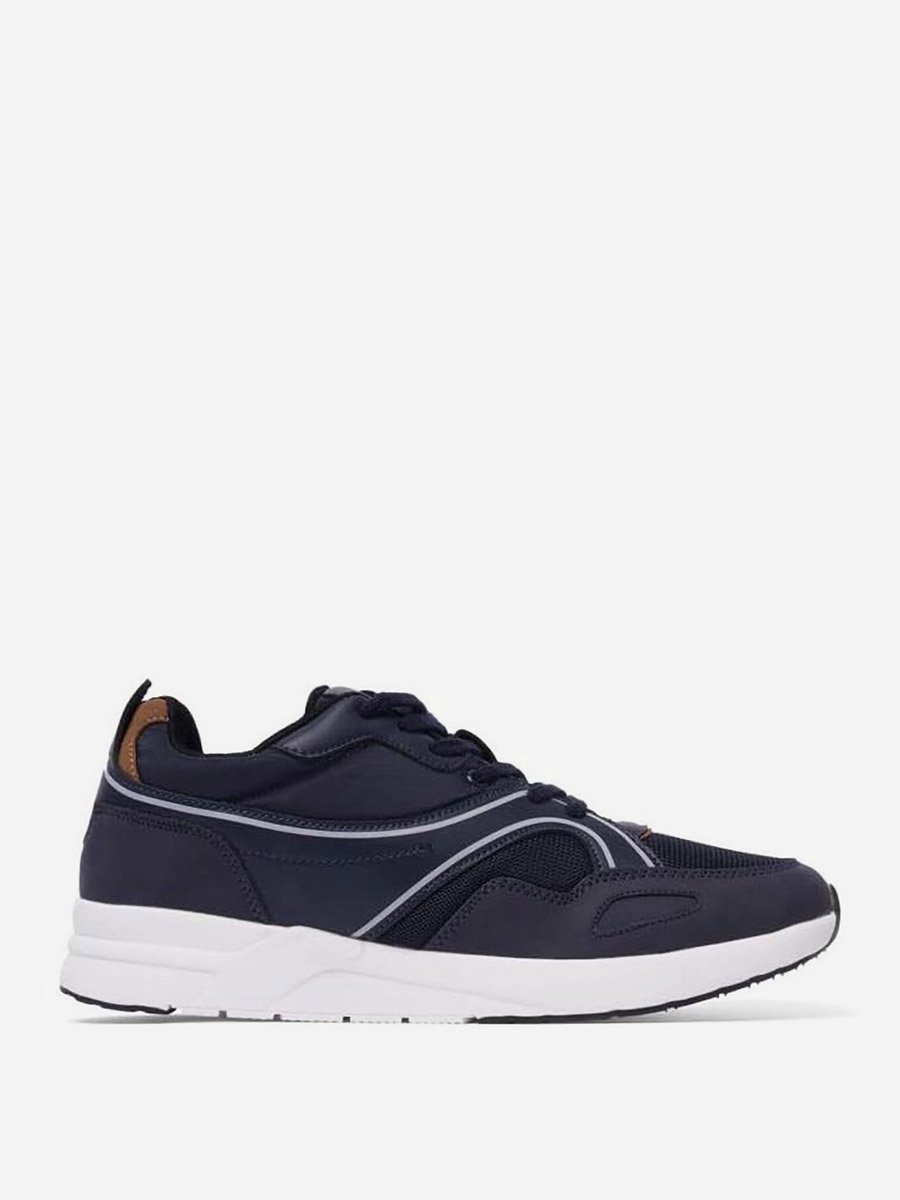 Men Navy Blue Lace Up Casual Shoes