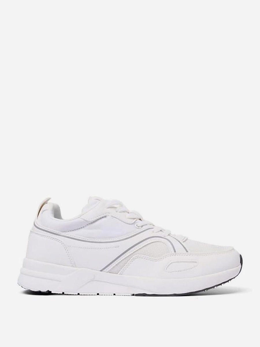 Men White Lace Up Casual Shoes
