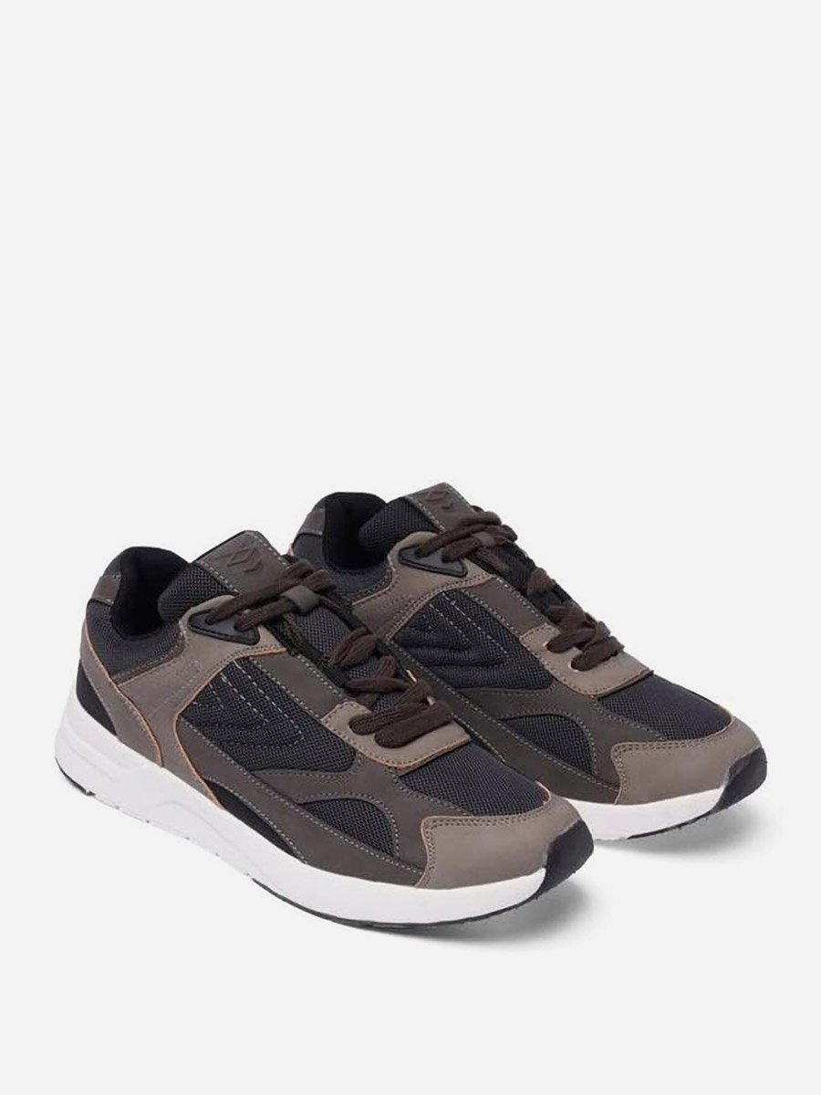 Men Textured Panel Lace Up Shoes