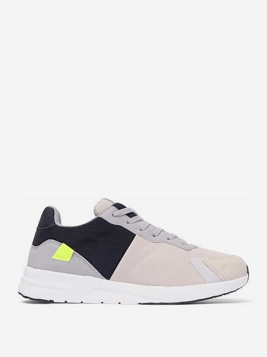Men Contrast Panel Lace Up Shoes
