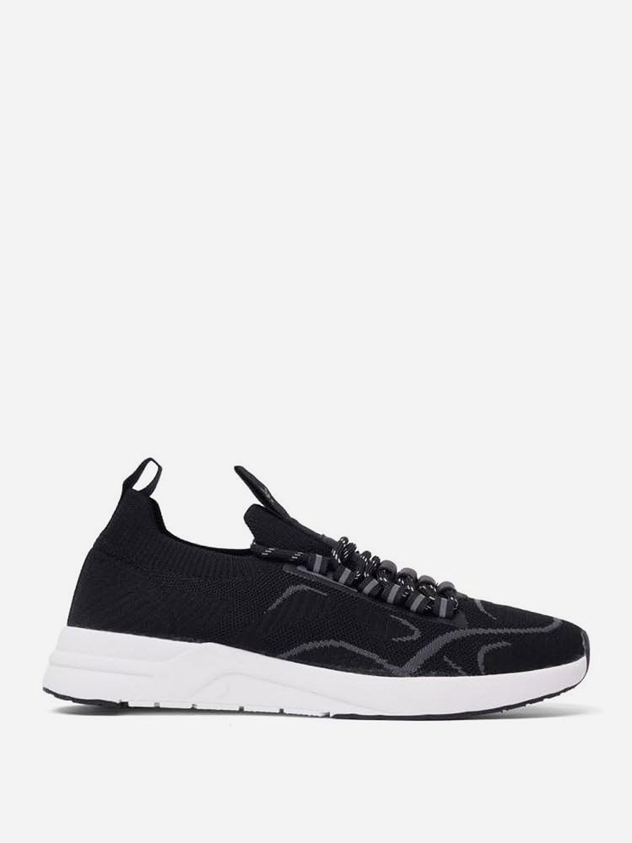 Men Black Knit Patterned Shoes
