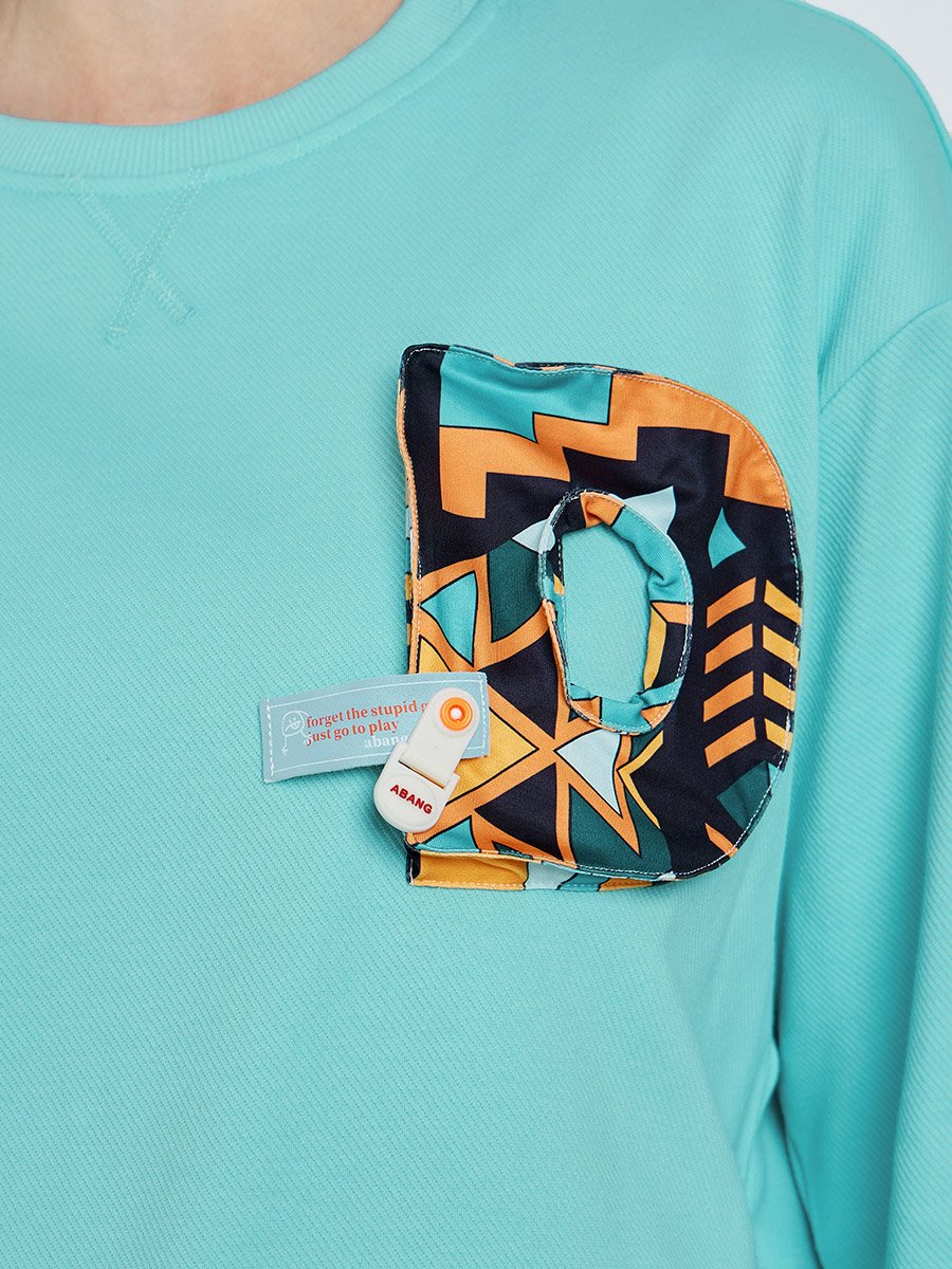 Green 3D Patch Detail Regular Fit Sweatshirt