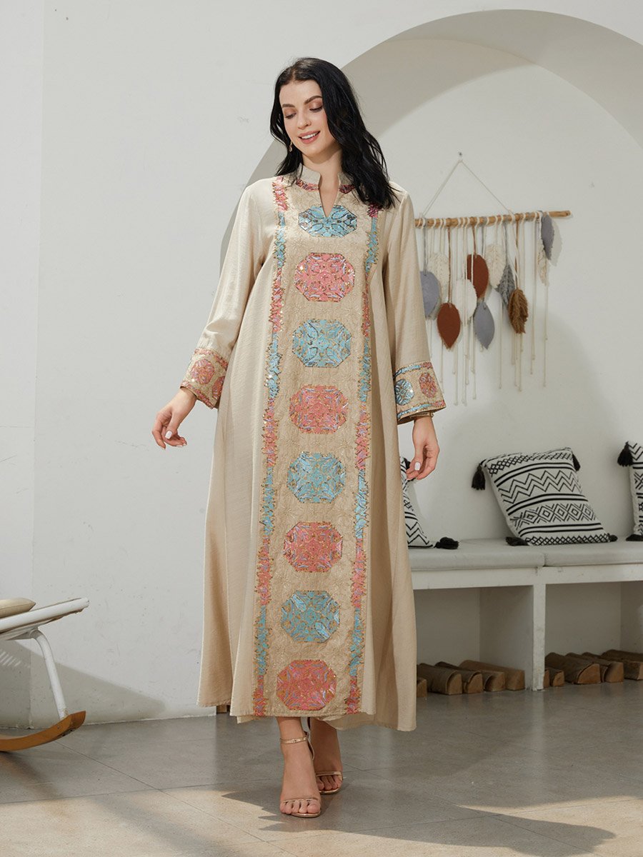 Sequined Embellished A-Line Jalabiya
