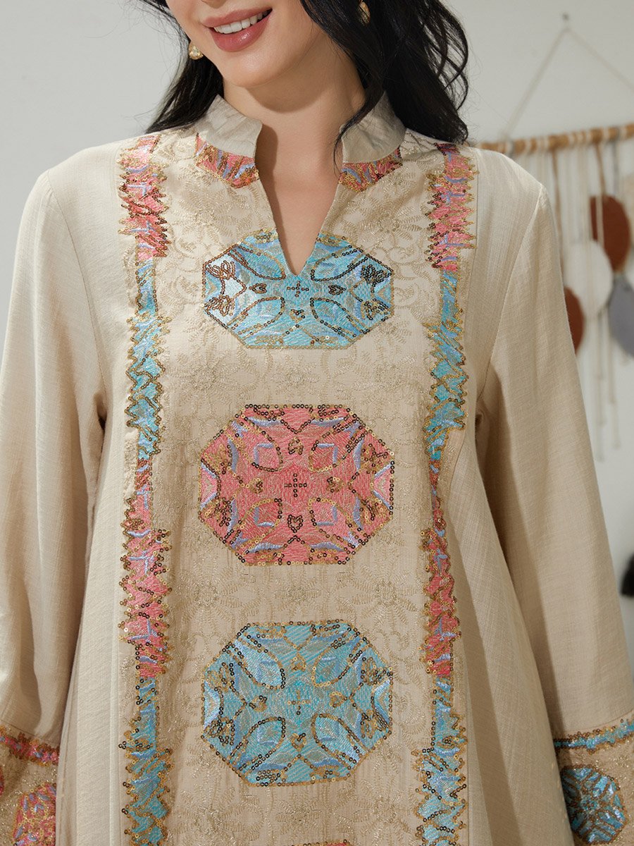 Sequined Embellished A-Line Jalabiya