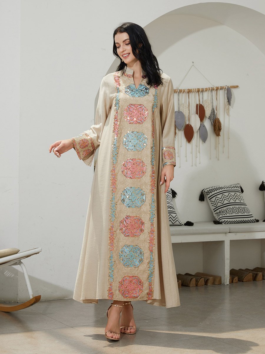 Sequined Embellished A-Line Jalabiya