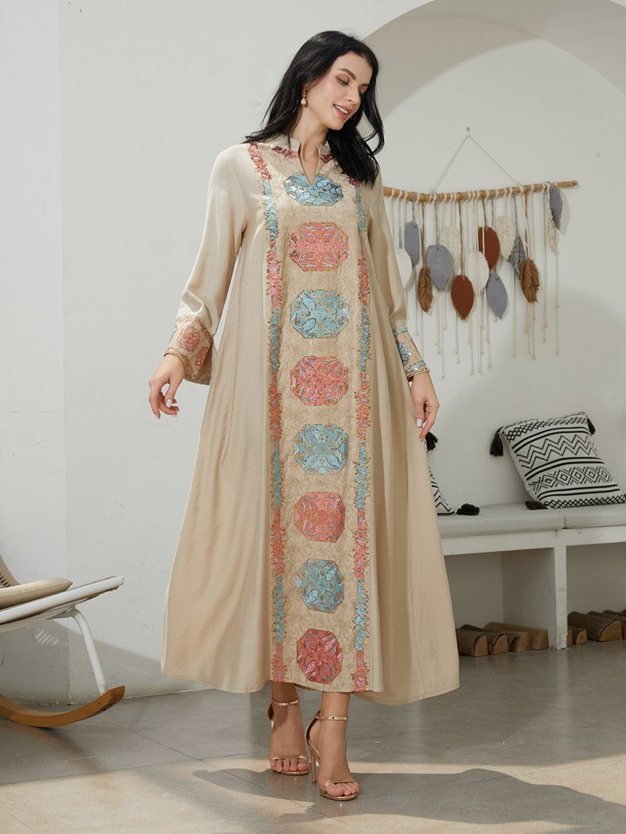 Sequined Embellished A-Line Jalabiya