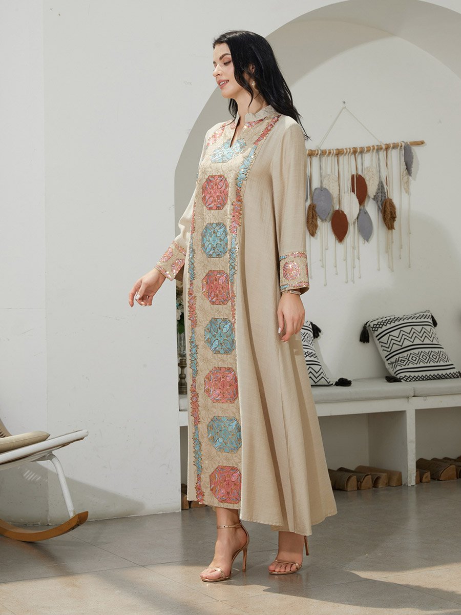 Sequined Embellished A-Line Jalabiya