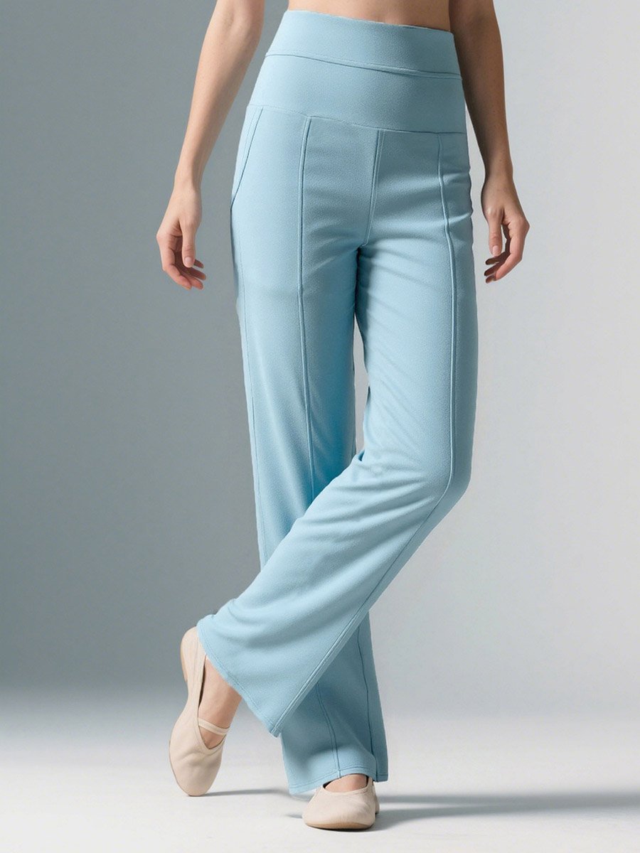 Blue Wide Waistband Flare Joggers
