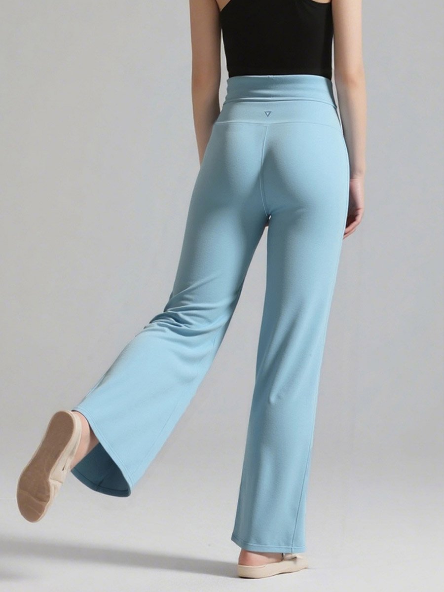Blue Wide Waistband Flare Joggers