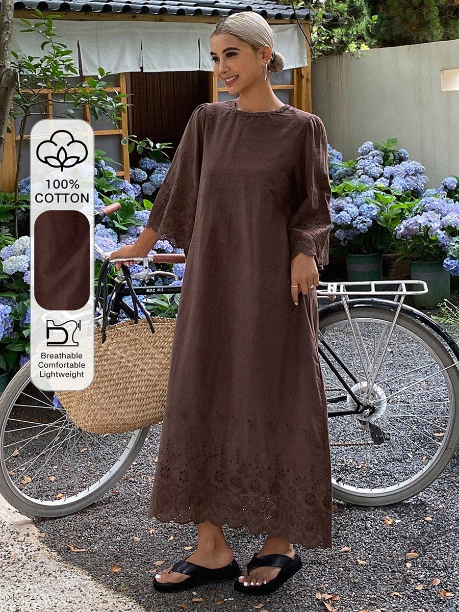 Solid Cut Out Detail A-Line Maxi Dress