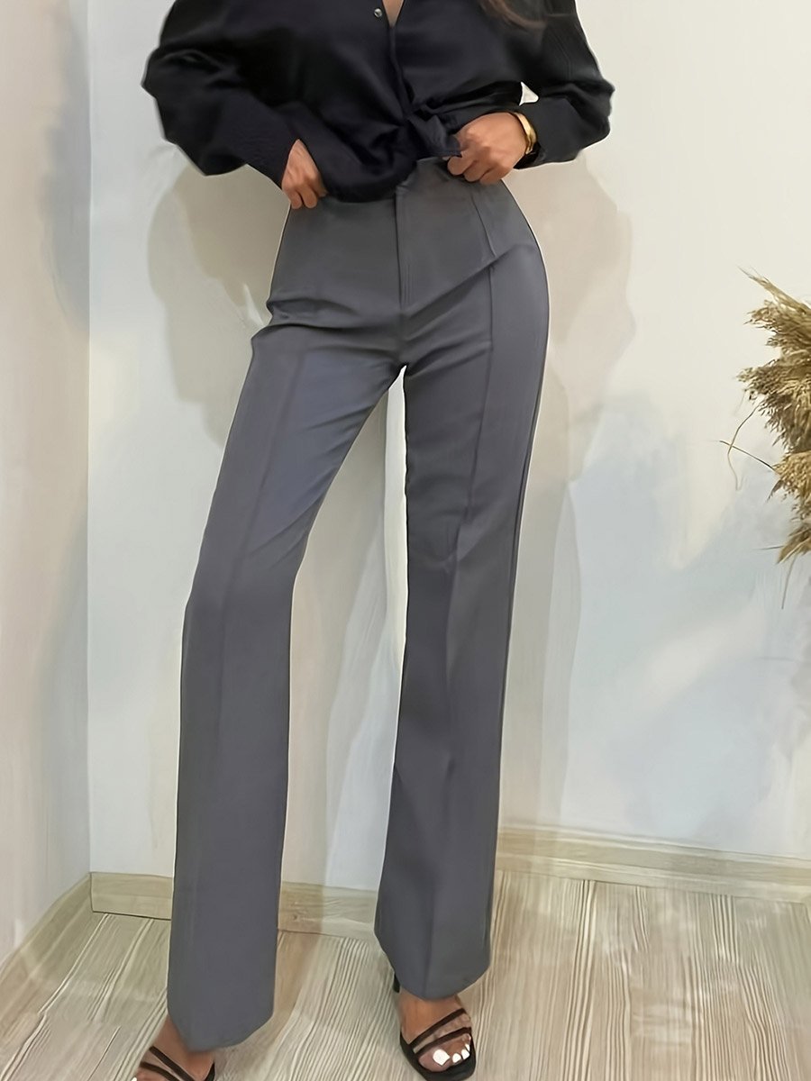 Women Solid Straight Leg Pants