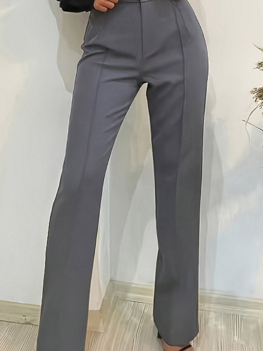 Women Solid Straight Leg Pants