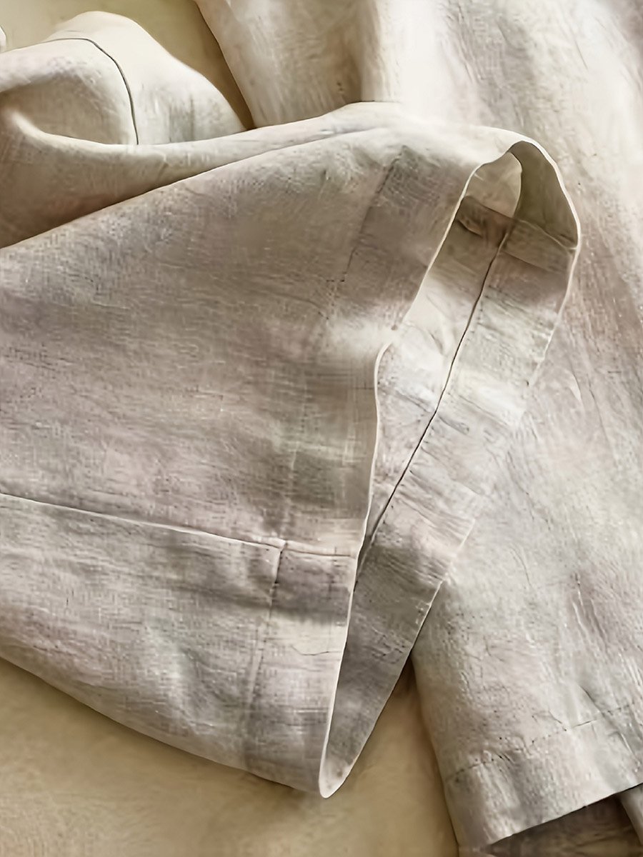 Solid Elastic Waist Straight Leg Pants