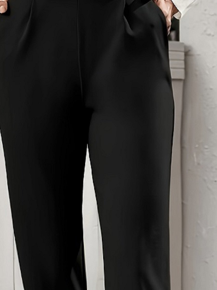 Solid Pocket Detail Ankle Length Skinny Pants