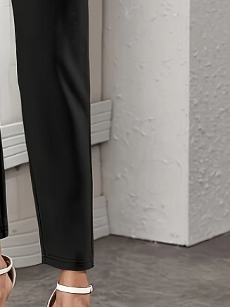 Solid Pocket Detail Ankle Length Skinny Pants