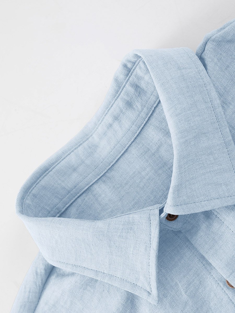 Men Light Blue Solid Shirt and Pants Co-ords