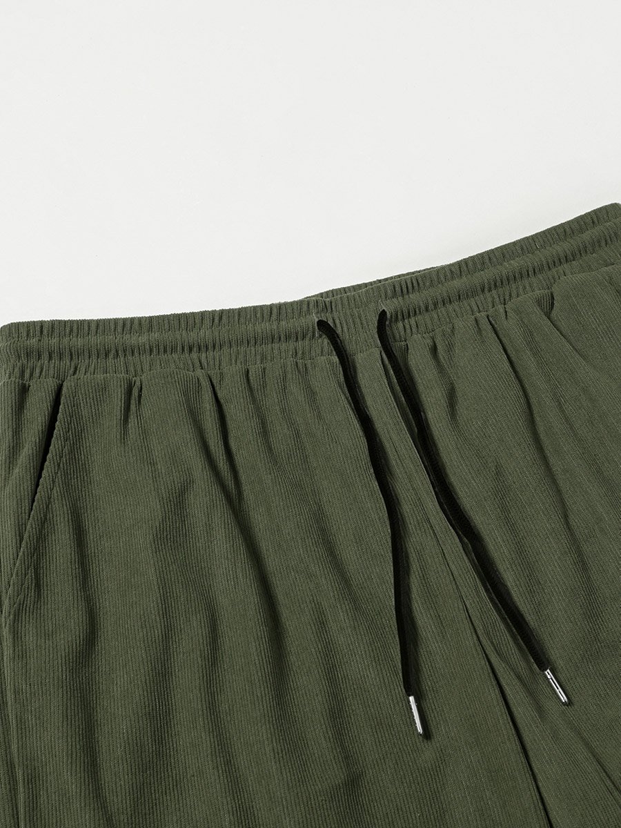 Men Green Corduroy Shirt and Pants Co-ords