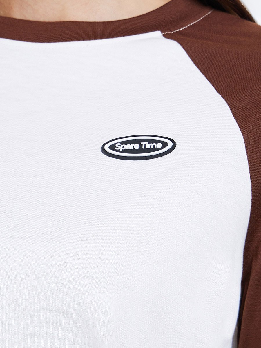 Color Block Raglan Sleeve Long Sleeve T-Shirt
