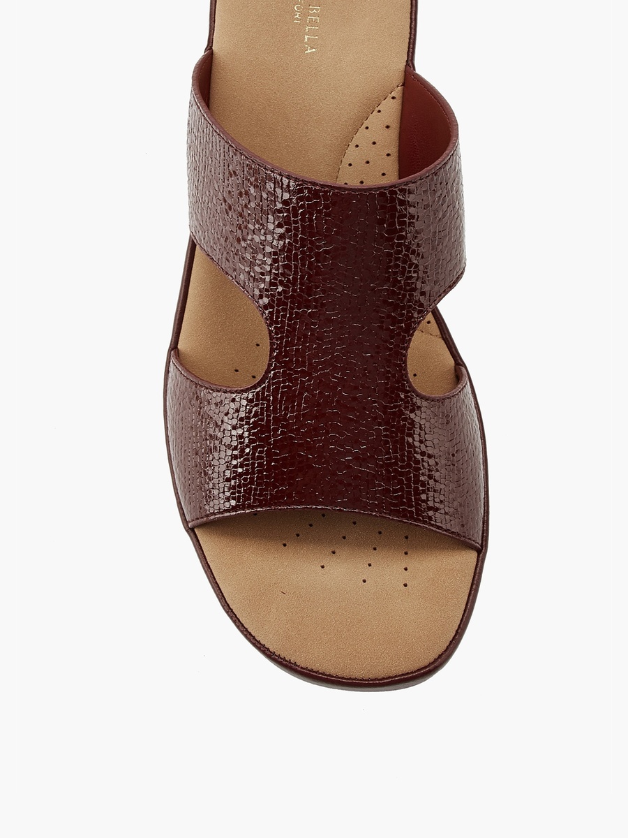 Textured Slip-On Sandals with Block Heels