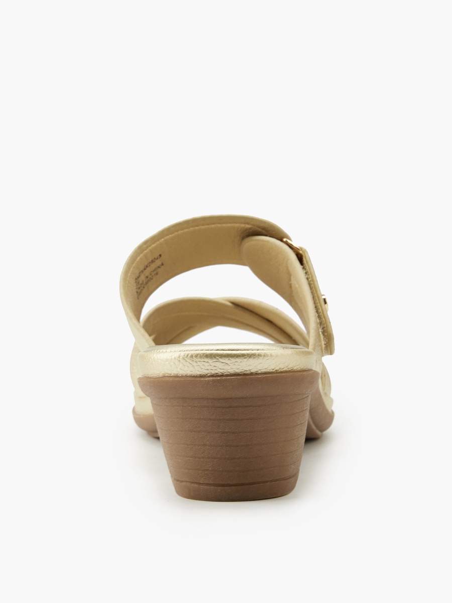Criss-Cross Textured Slip-On Sandals