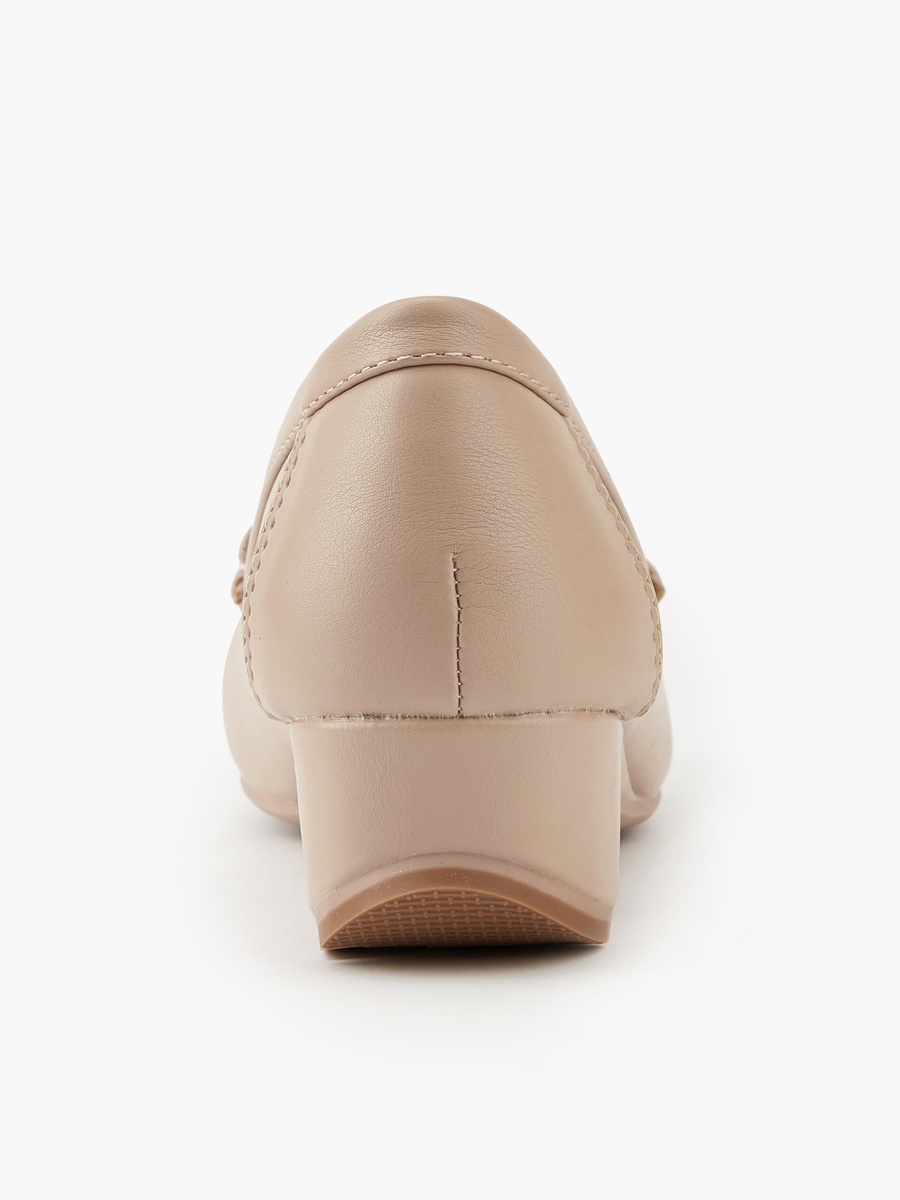 Metal Accent Loafers with Wedge Heels