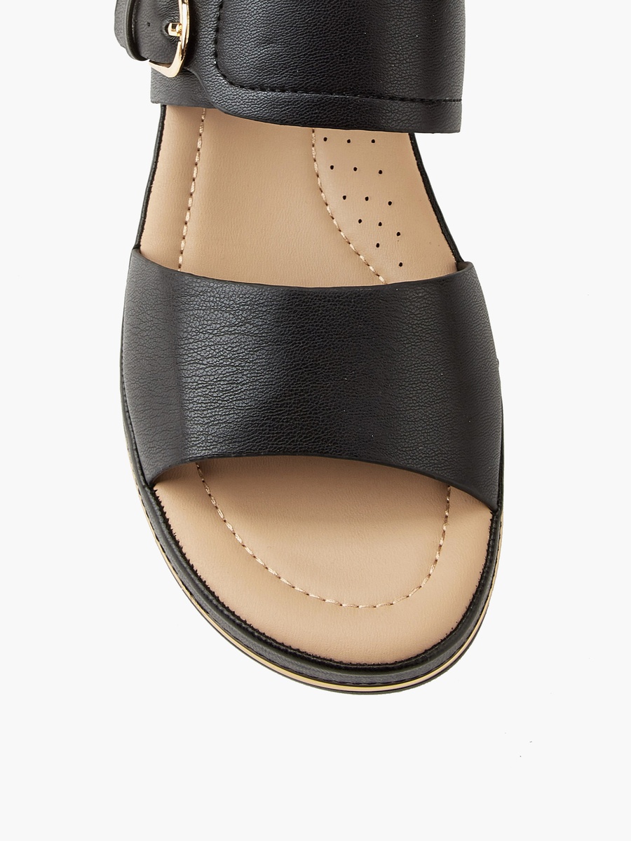 Buckle Accent Slip-On Sandals
