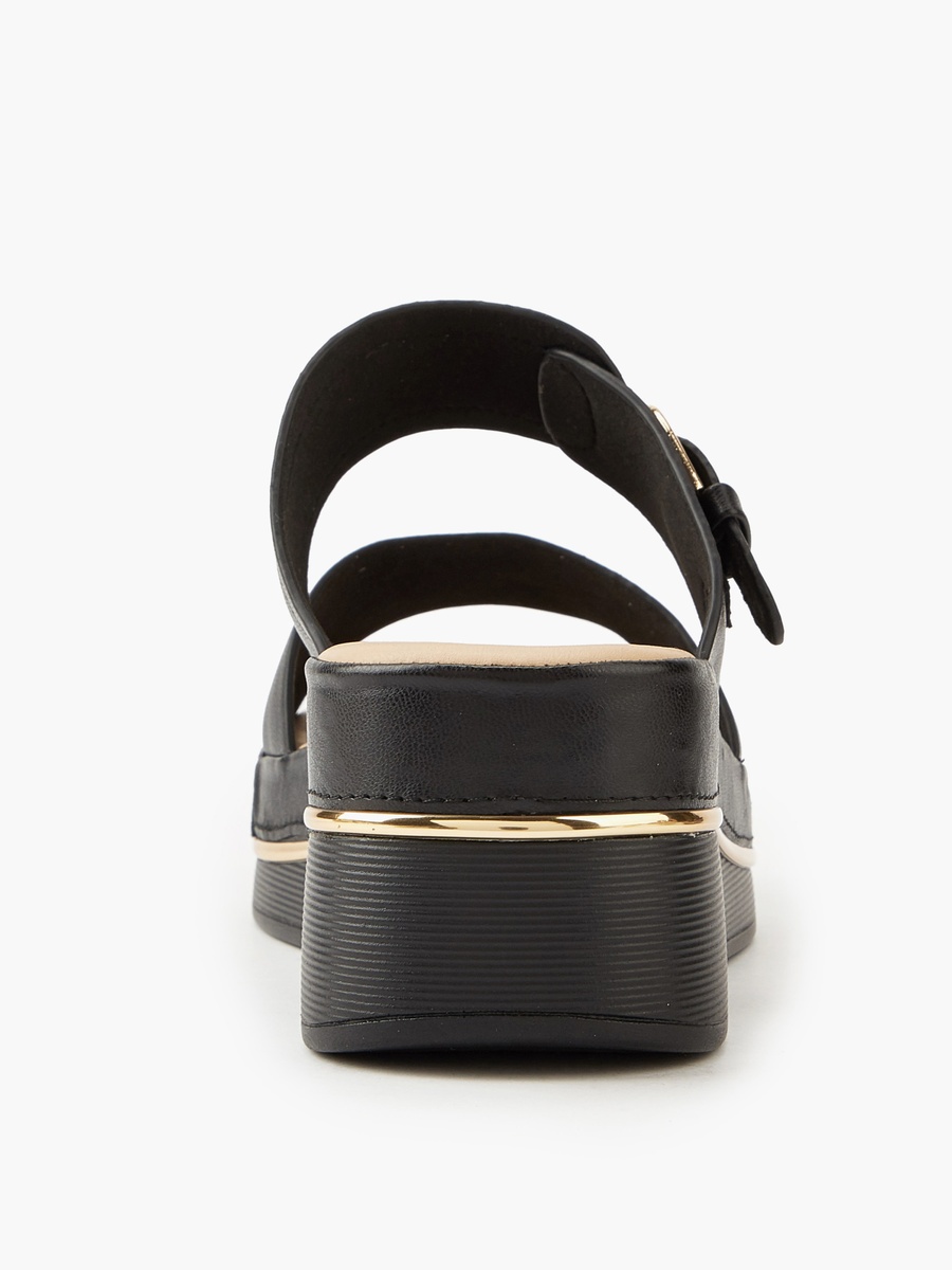 Buckle Accent Slip-On Sandals