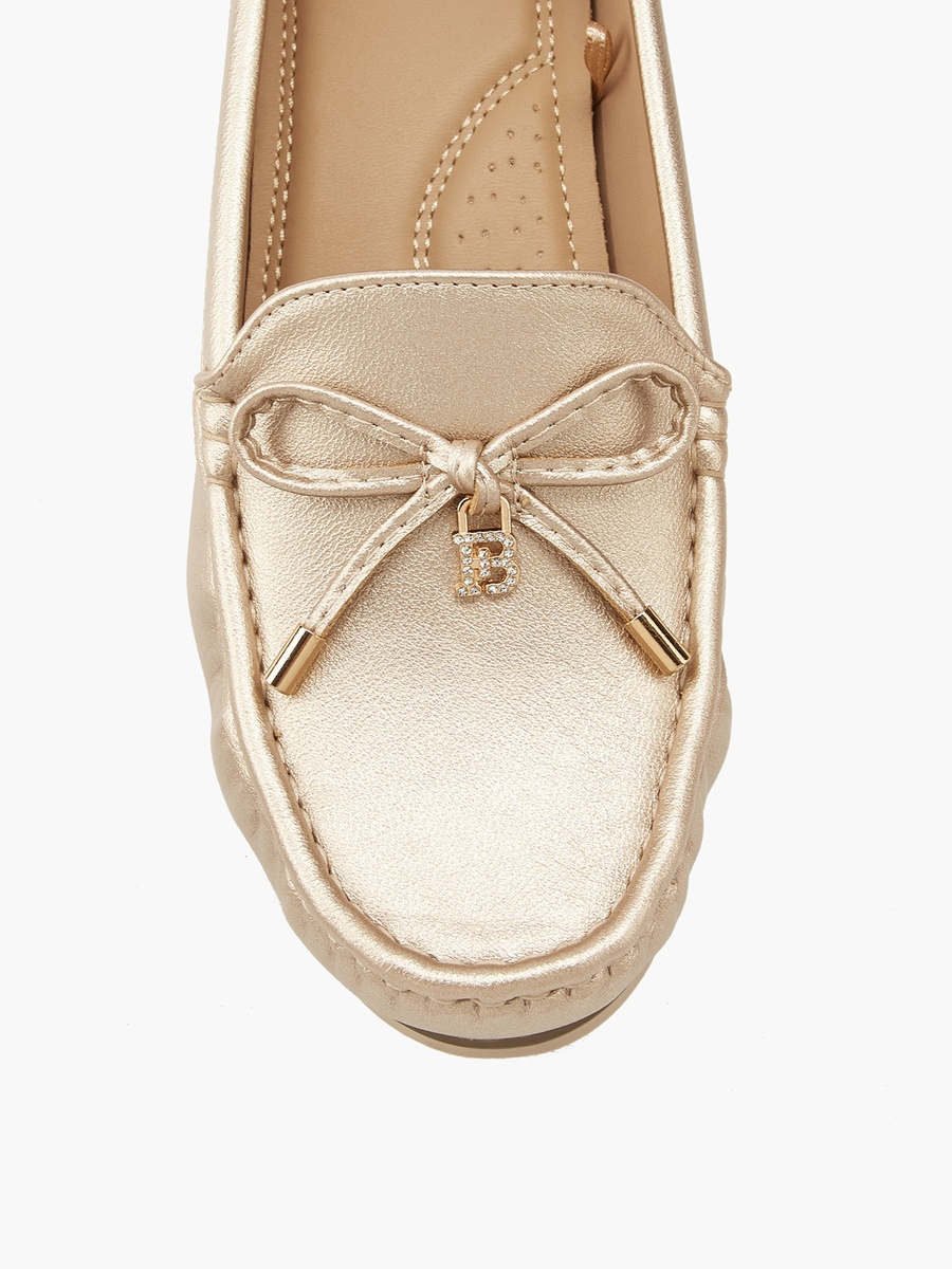 Bow Detail Slip-On Wedge Loafers