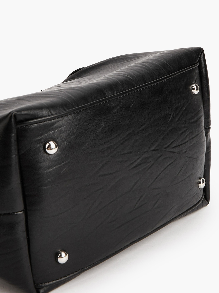 Textured Tote Bag with Button Closure