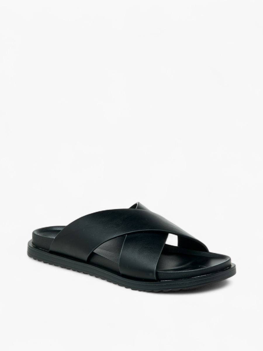 Cross Strap Slip-On Sandals