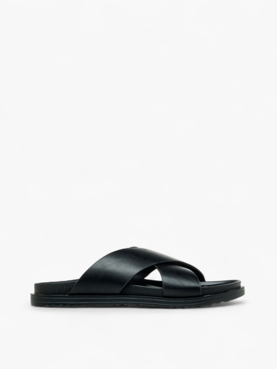 Cross Strap Slip-On Sandals