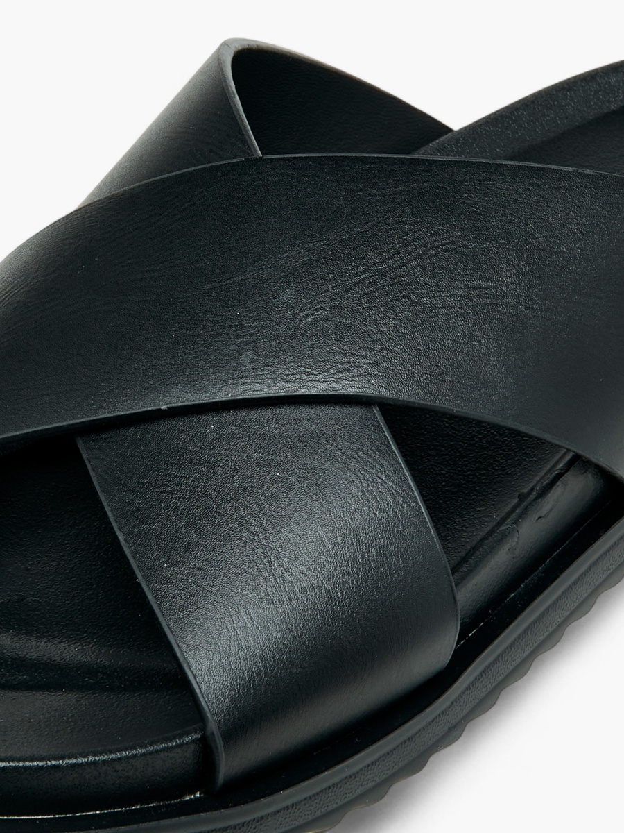 Cross Strap Slip-On Sandals
