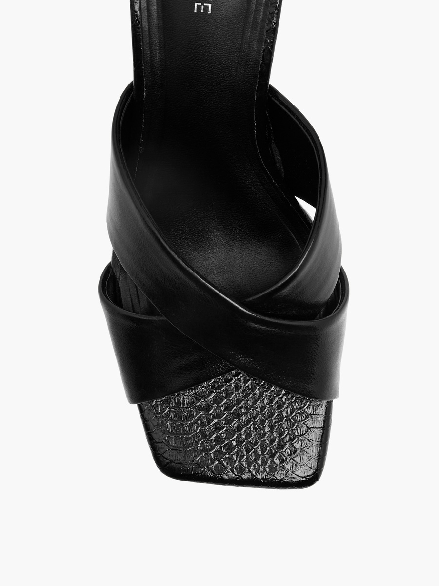 Women Embellished Slip-On Cross Strap Sandals with Stiletto Heels