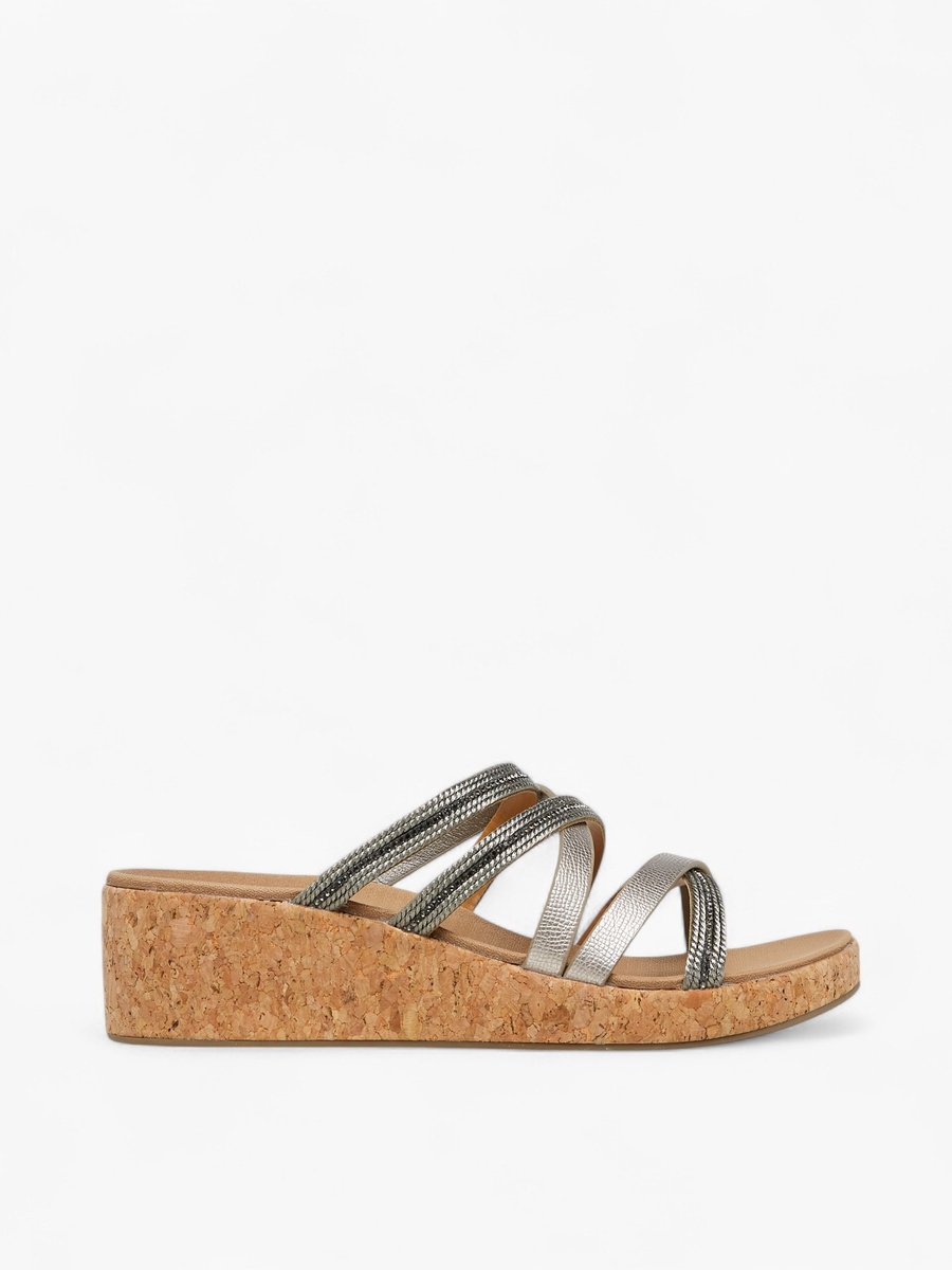 Embellished Strappy Slip-On Sandals with Wedge Heels