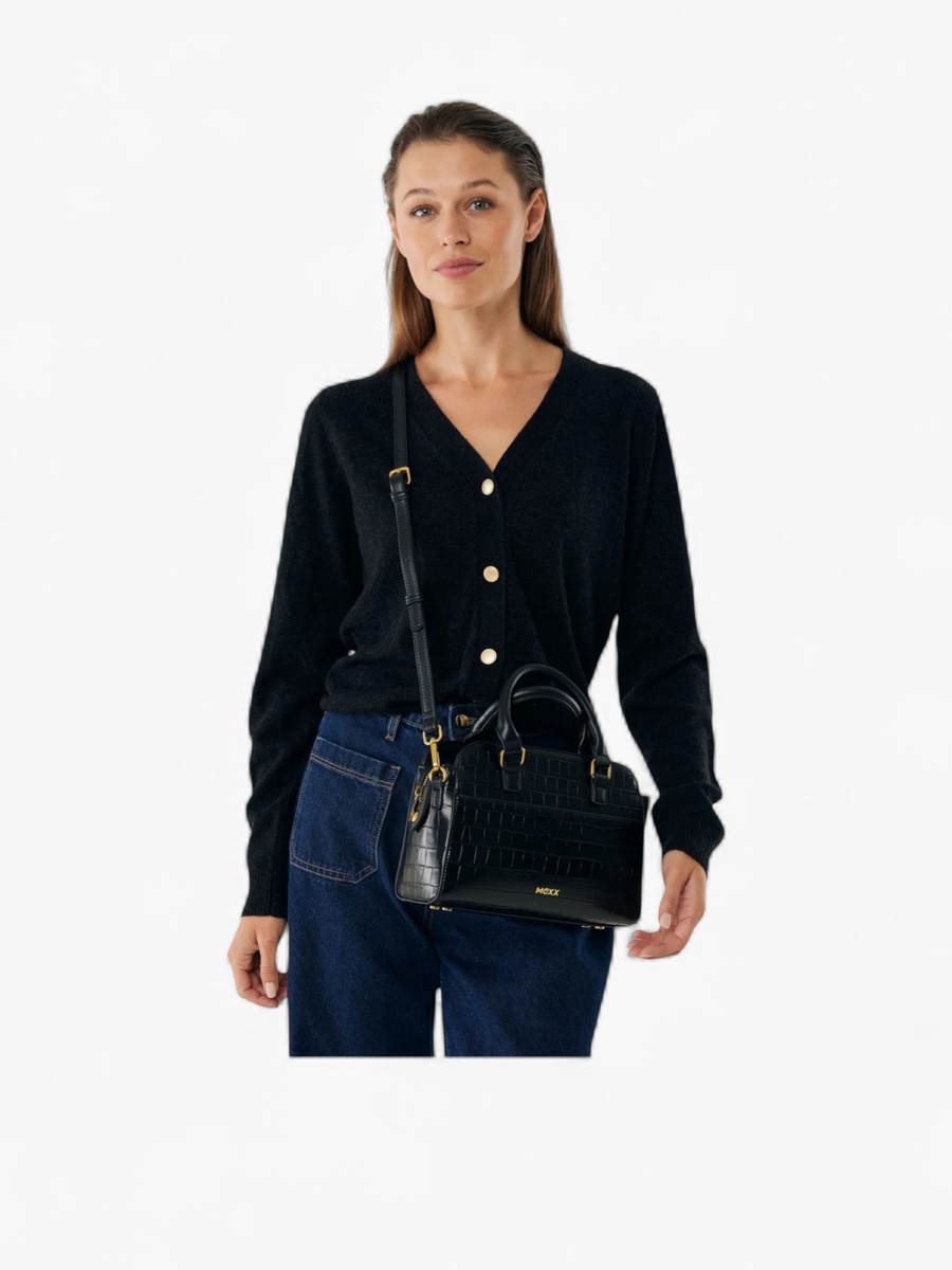 Textured Tote Bag with Detachable Strap